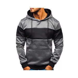 Sudaderas con capucha de algodón 100% de alta calidad para hombre, prendas de vestir deportivas con bloques de Color personalizados, Panel polar cómodo para el trabajo y los deportes de otoño - Product Image 3