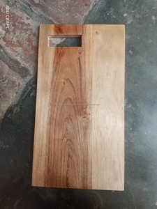 Planche à découper personnalisable en bambou et bois d'acacia, élégante planche à découper rectangulaire en bois écologique faite à la main avec logo en noyer - Product Image 2