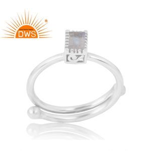 Anillo de piedras preciosas de Luna arcoíris Natural de Plata de Ley 925, joyería personalizada para mujer, regalo para ella - Product Image 1