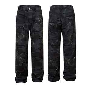 Pantalones vaqueros de mezclilla para hombre, ajustados, rectos, de cintura media, rasgados, desgastados, lavados, transpirables, verano 100%, estilo de calle de algodón - Product Image 4