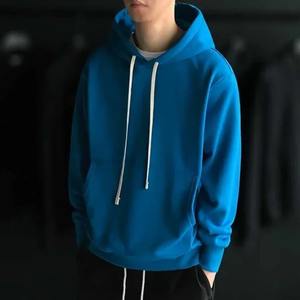 Sweat à capuche pour homme en coton 100% sur mesure, coupe ajustée, poids lourd, élégant, imprimé en 3D en relief, uni, décontracté, en polaire d'hiver, long, uni, teint - Product Image 2