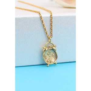 925 Sterling <b>Silver</b> Alarm <b>Clock</b> Necklace Gift Made From Zinc Alloy - Product Image 1