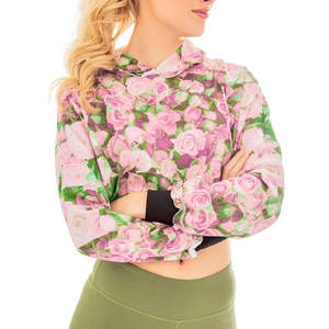 Sweat-shirt à capuche court pour femme, streetwear décontracté, épaules tombantes, respirant, écologique, en vente - Product Image 5