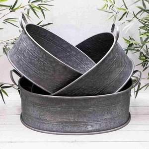 Bañera de maceta galvanizada más vendida con acabado resistente a la intemperie para arreglos de plantas al aire libre y estilo interior - Product Image 4