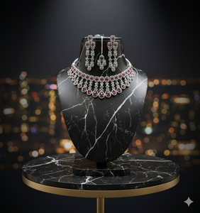 Luxury AD Fashion <b>Jewellery</b> <b>Set</b> <b>for</b> <b>Women</b> Bridal Wedding Necklace Earrings Traditional Indian Partywear Jewelry Premium Style - Product Image 2