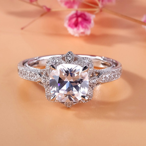 Bague de fiançailles Jeulia en argent sterling avec coupe florale vintage - Product Image 4