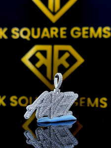 Pendentif Hip Hop numéro personnalisé, personnaliser votre lettre, pendentif numéro Hip Hop pour hommes, pendentif Moissanite, bijoux Ice Out Hip Hop - Product Image 4