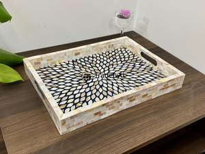 Bandeja de incrustaciones de fregona Tradebyd de lujo hecha a mano para regalar exhibición decorativa y mesa de comedor - Product Image 2