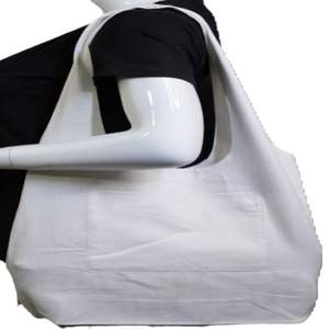 Sac fourre-tout en coton biologique recyclé 100% écologique Sac d'épicerie blanc pour femmes imprimé de logo personnalisé à faible quantité minimale de commande - Product Image 1