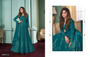 Tenue de créateur à forte demande chaîne brodée en fausse georgette lourde 9mm travail de séquence Salwar Kameez & Dupatta dernière collection - Product Image 3