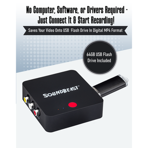 ซาวด์บีสต์ ®   เครื่องแปลงวิดีโอเป็นดิจิทัล บันทึกวิดีโอและเสียงจาก VCR, เทป VHS, AV, RCA, Hi8, กล้องวิดีโอ, DVD, ระบบเกม - Product Image 5