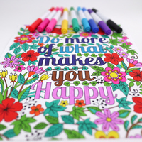 Ensemble de stylos marqueurs permanents à double pointe avec logo personnalisé, pour aquarelle et feutre, pour enfants - jusqu'à 20 couleurs disponibles