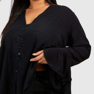 2024 última blusa bordada de talla grande para mujer, blusas transpirables de algodón personalizadas para oficina para mujer para el trabajo - Product Image 2