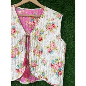 <b>Women's</b> Handmade Winter Short Coat Wholesale Reversible Printed Jacket Indian Cotton Quilted <b>Waistcoat</b> Hippie Vests <b>Waistcoats</b> - Product Image 5