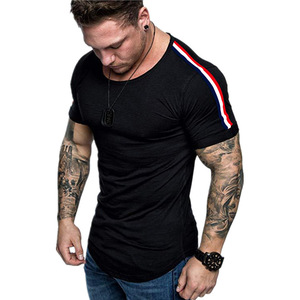Summer New European and American Trend Men's Size Shoulder Stitching Design T-shirt à manches courtes pour hommes DDP Shipping - Product Image 3