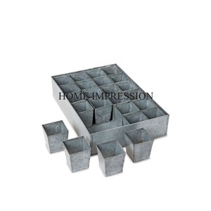 Most Selling Metal Fancy Flower <b>Planter</b> Tin Made Silver Color Drum Shape Handcrafted Floor Decorative <b>Planter</b> In Lowest Price - Product Image 5