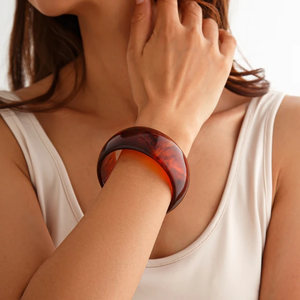 Nouveau bracelet jonc en résine de créateur pour femme Bracelets manchette en acrylique coloré bijoux - Product Image 4