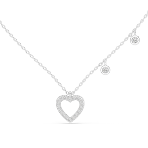 Collier pendentif cœur en diamant de laboratoire 0,484 CT, clarté VVS-VS, couleur EF, or 18 carats, or 14 carats et argent 925, rose, jaune, blanc - Product Image 3