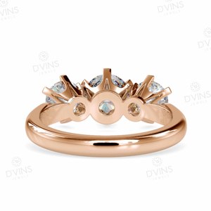 3 Stone Round Cut Lab Diamond 2.5 CT Classic Engagement Wedding Ring 14k/18k Gold VVS Lab Diamond for Parties - Product Image 4