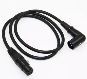 Cheap Price Right angle M/F XLR female to male HIFI 3pin connector 90 degree Audio Cable for Speaker Microphone