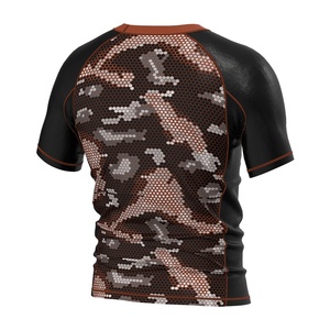 Moda No Gi Fight sublimado traje de baño de secado rápido personalizado Mma Bjj Rashguard manga corta Slim Fit - Product Image 3