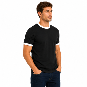 High Quality <b>Men</b> T <b>Shirt</b> Solid Colour O Neck Tee Comfortable Breathable Cotton 220g Regular Fit Casual Streetwear Short Sleeve - Product Image 3