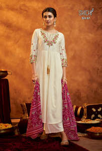 Nouveau tissu de soie mélangé traditionnel indien viscose à la mode broderie Kurti du fournisseur indien au meilleur prix - Product Image 2