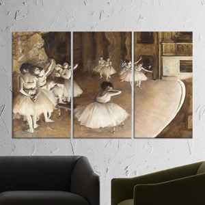 Impresión en lienzo de bailarinas vintage en el escenario, arte de pared de ballet elegante, JUEGO DE 3 LIEÑOS - Product Image 1