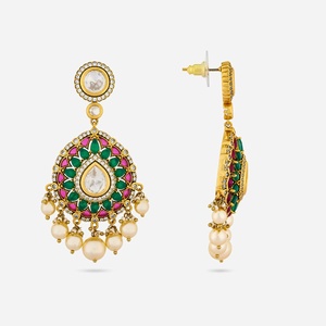 Boucles d'oreilles pendantes Kundan Fashion Collection 189215 - Product Image 4