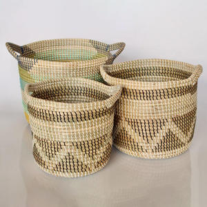 Top affaire paniers de rangement en jonc de mer tissés à la main prix le moins cher panier d'herbe de mer fait main à vendre - Product Image 3