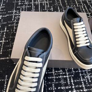 Zapatillas de Moda de Alta Calidad para Hombre y Mujer, Negras, con Cordones, de Diseño, de Cuero, con Suela Gruesa, Casuales y Planas - Product Image 6