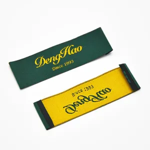 Marque Logo T-Shirt Tissé Ourlet Étiquette Polyester Fin Pli Vêtements Étiquette pour Tous Les Vêtements Articles - Product Image 4