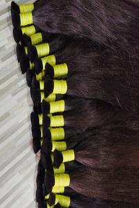 Suave y sedoso negro sin procesar del sur de la India Natural Temple Remy Hair Indian Bulk Straight Hair Single Donor Virgin Human Straight - Product Image 2