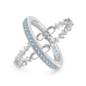 แหวนสัญญา Jeulia River of Stars แบบหมุนได้ ทำจากเงินสเตอร์ลิง - Product Image 3