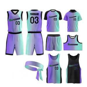 Kit d'uniforme de basket-ball professionnel pour hommes Maillot d'équipe et short personnalisés Vêtements d'entraînement Tenue de sport en gros - Product Image 1