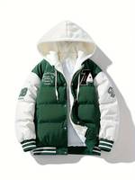 Blouson d'hiver décontracté pour homme, coupe-vent chaud, grande taille, personnalisable avec broderie, à capuche, matelassé, zippé et boutonné, style bomber, vente en gros
