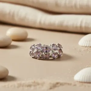 Bague en argent 925 avec améthyste pour femmes, bijoux fantaisie en pierres précieuses, broche - Product Image 2