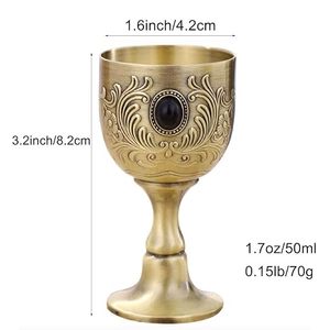 Verre à gobelet en laiton pur pour vin verre à Cocktail Antique pour hôtel nouveau Look métal Champagne vin gobelet gobelets verres - Product Image 5
