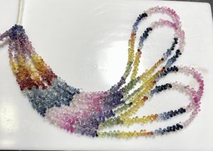 Fine Qualité Multi Saphir Facettes Minuscule Forme De Larme Briolette Perles Saphir Naturel Pierre Précieuse pour Bijoux - Product Image 5