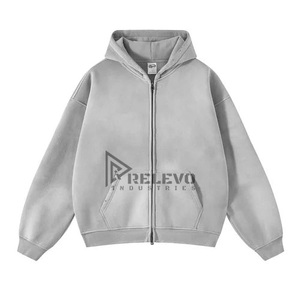 เสื้อฮู้ดดี้ผู้ชายผ้าฝ้าย 100% ซักกรด ระบายอากาศได้ดี ซิปหน้า 450gsm เป็นมิตรกับสิ่งแวดล้อม ปักลาย บริการ OEM คุณภาพดีที่สุด - Product Image 5