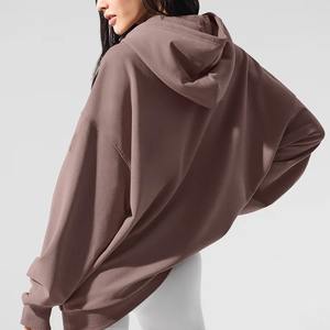 Sudadera con capucha de gran tamaño para mujer, ropa de calle de Terry francés de peso pesado, logotipo personalizado, hombro caído, cuello con capucha de invierno, posición de logotipo frontal - Product Image 6