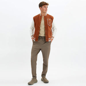 OEM personalizado de lujo de moda de los hombres de longitud larga chaqueta de invierno Slim Fit lana Varsity béisbol Bomber High Street Casual Stand - Product Image 3