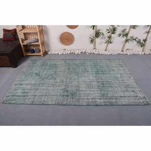 Alfombra de retales de lana azul moderna de 4,7 pies X 7,6 pies, alfombra rectangular de estilo chino tradicional para pasillo, Alfombra de sala de estar de 10mm para adolescentes - Product Image 1