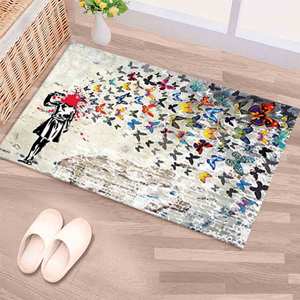 Graffiti Banksy Butterfly Chenille Printed Rug, Soft <b>Runner</b> for Kitchen, Floor, Front <b>Door</b>,Velvet Rug - Product Image 5