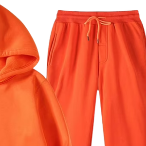 <b>Orange</b> <b>Hoodie</b> With Matching Jogger Tracksuit Casual Two Piece Set Women Streetwear Comfortable Cotton Blend Winter Outfit OEM - Product Image 4