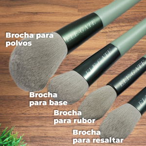 Ensemble professionnel de 13 pinceaux à cheveux synthétiques émeraude, manche verni, pour le maquillage du visage, des lèvres et des yeux, comprend un pinceau à poudre, 13 pièces/ensemble - Product Image 6