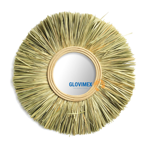 Vietrustic Hot <b>Sale</b> Handcrafted Natural <b>Mirror</b> Seagrass Jute <b>Mirror</b> <b>For</b> Babyroom Decor - Product Image 1