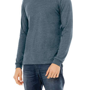 T-shirt unisexe Heather CVC à manches longues-Ardoise, 52% Airlume Cotton 48% Poly, 4.2 oz - Product Image 5