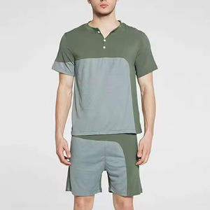 Custom <b>Men's</b> Summer Fashion Set cotton and Breathable cotton Casual T-Shirt and <b>Shorts</b> 2-Piece <b>Short</b> Tracksuit - Product Image 1