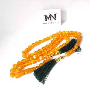 Tasbih Islámico de Alta Calidad con Cuentas Grandes de Resina, Color Negro, Cristal Lampwork &amp;   Cuentas de Vidrio Producto de la Mejor Calidad - Product Image 4